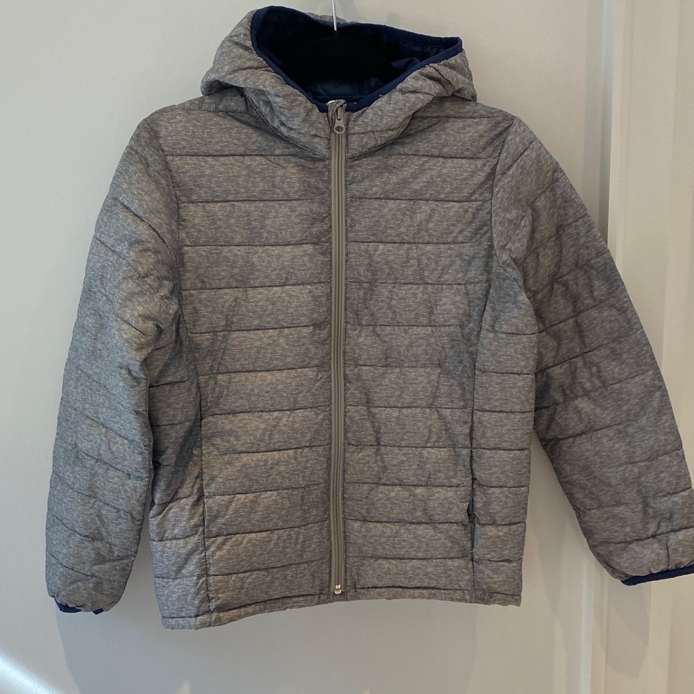 GAP Kids Gray Puffer Jacket with Hood